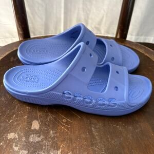 Crocs Adult Baya Two-Stap Slide Sandals Men's 8 women's 10 New Purple Blue